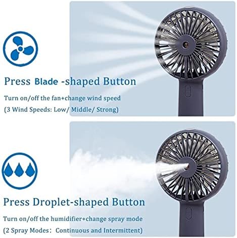 JKYYDS Fan - Akkumulátor Hordozható Víz Spray Spray Ventilátor Elektromos Kézi Mini Ventilátor Hűtés, Légkondicionáló Párásító,
