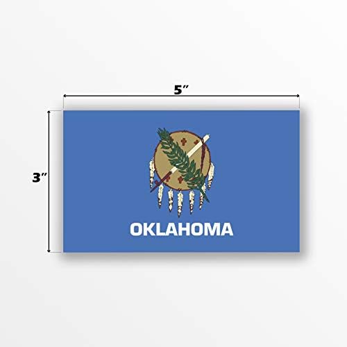 Oklahomai Állami Zászló Mágnes | 5-Hüvelyk 3-Hüvelyk | Prémium Minőségű, nagy teherbírású Mágnes | MagnetPD342