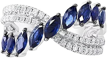 2023 Új Valentin Eljegyzési Gyűrű Évforduló Kék Menyasszonyi Sötét Szülinapi Divat Női Víz Gyűrű Női Csepp Kristály Gyémánt