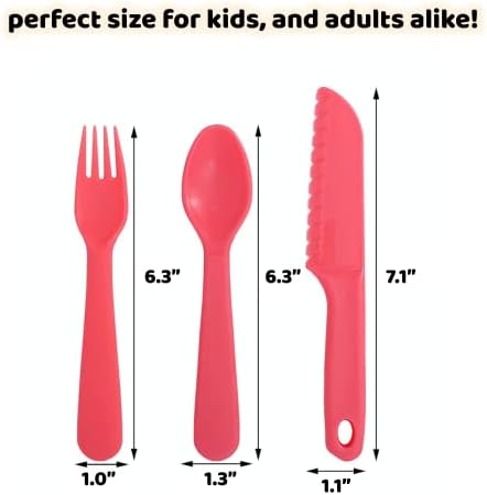 A gyerekek Edények - Jawbush 9 Db Műanyag Kisgyermek Konyhai késsel Villával&Kanál, Gyerek Evőeszköz Biztonságos Kés, mint