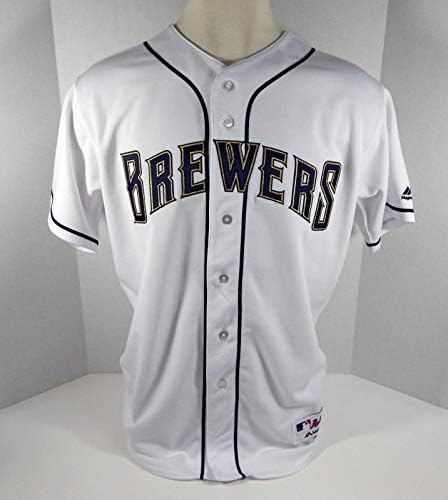 Milwaukee Brewers Üres Játék Kiadott Fehér Jersey 1990-es évek TBTC 46 BREW224 - Játék Használt MLB Mezek