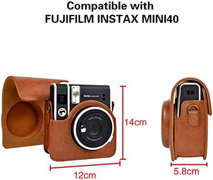 HIYQIN Mini40 az Esetben, Kamera védőtok Instax Mini40 PU Bőr Táska Fedele Levehető, Állítható Pánt