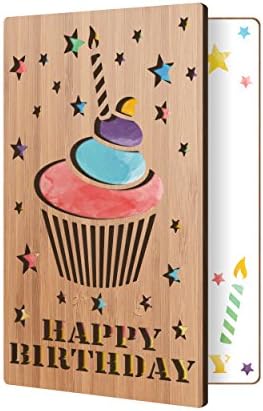 Boldog Születésnapot Kártya által HeartSpace, Születésnap Cukormáz Design: Prémium Fából készült Üdvözlőlapok Kézzel A Fenntartható