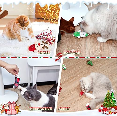 BAJOZLIR6 DB Karácsonyi Macskamenta Játékok Beltéri Macskák Interaktív Macska-Játékok Macska Harisnya Játékok Állatos Játékok