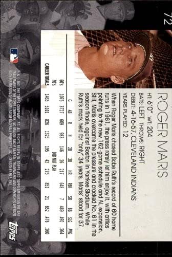 2001 Topps Amerikai Pite 72 Roger Maris