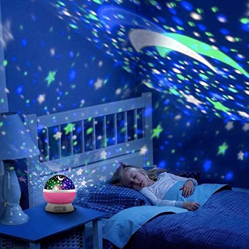 A baba Éjszakai Fény LED Csillagos Projektor Lámpa Baba Éjszakai Fény USB Romantikus Forgó Hold Kozmosz Égen Csillag Projektoros
