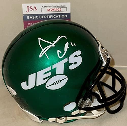 Aaron Glenn aláírt New York Jets Zöld mini sisak dedikált SZÖVETSÉG - Dedikált NFL Mini Sisak