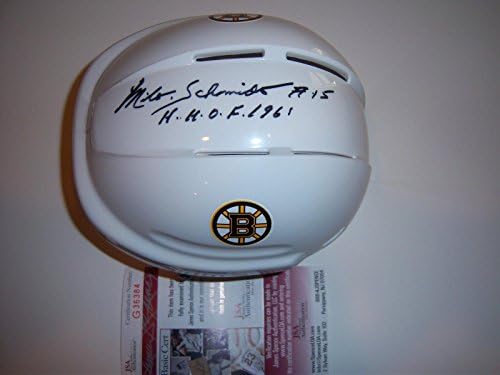 Milt Schmidt Boston Bruins,hof Elhunyt Szövetség/coa Aláírt Mini Sisak - Dedikált NHL Mini Sisakok, Maszkok